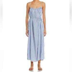 Sleeveless Cami Maxi Dress Blue and White Striped